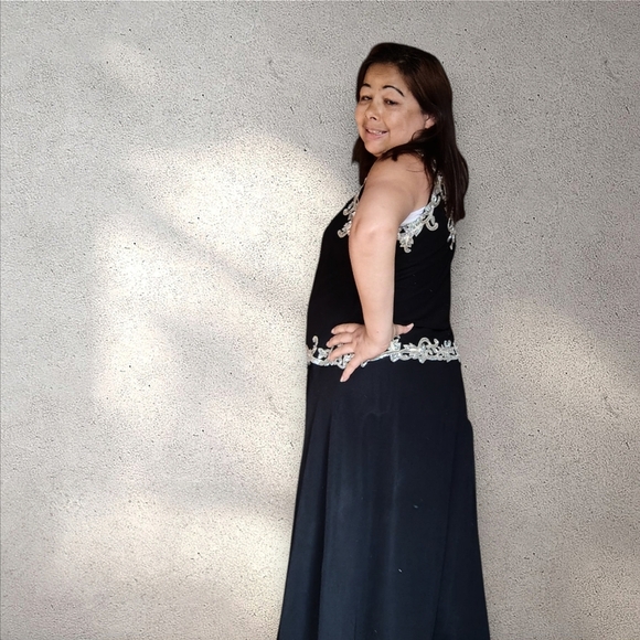 J KARA NEW YORK Black Dress with Gold Accents Women's Size 14 With Jacket NWOT - Picture 15 of 16